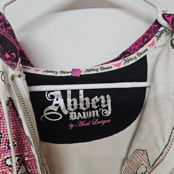 Super Rare Abbey Dawn By Avril Lavigne Short Sleeve Zip Up Hoodie Size Medium - Picture 3 of 6